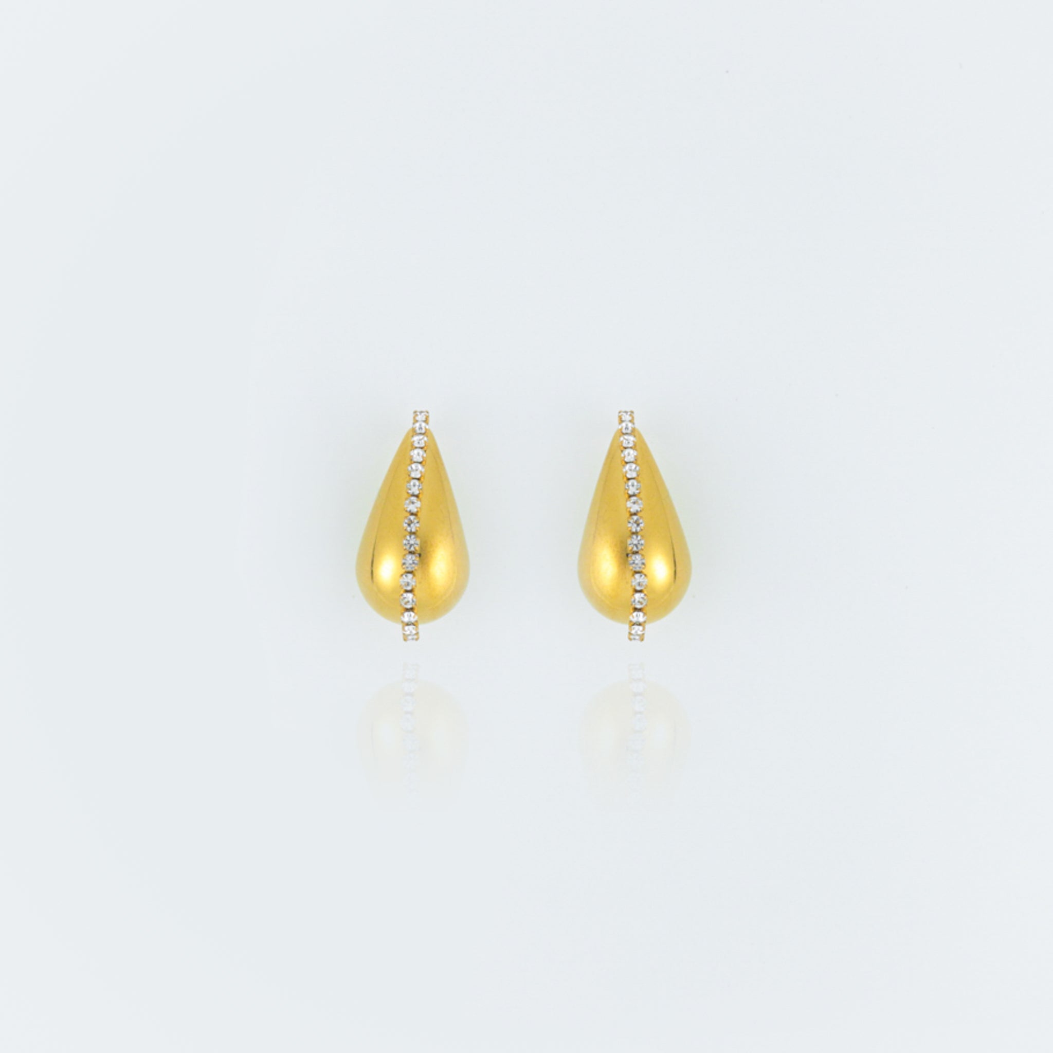 Crystal Drop Earrings - Gold