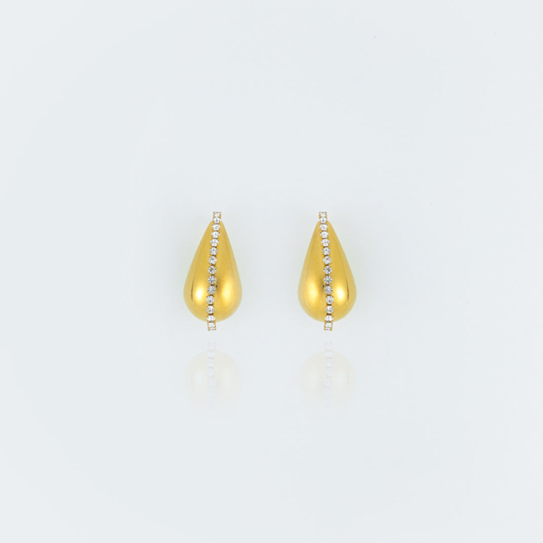 Crystal Drop Earrings - Gold