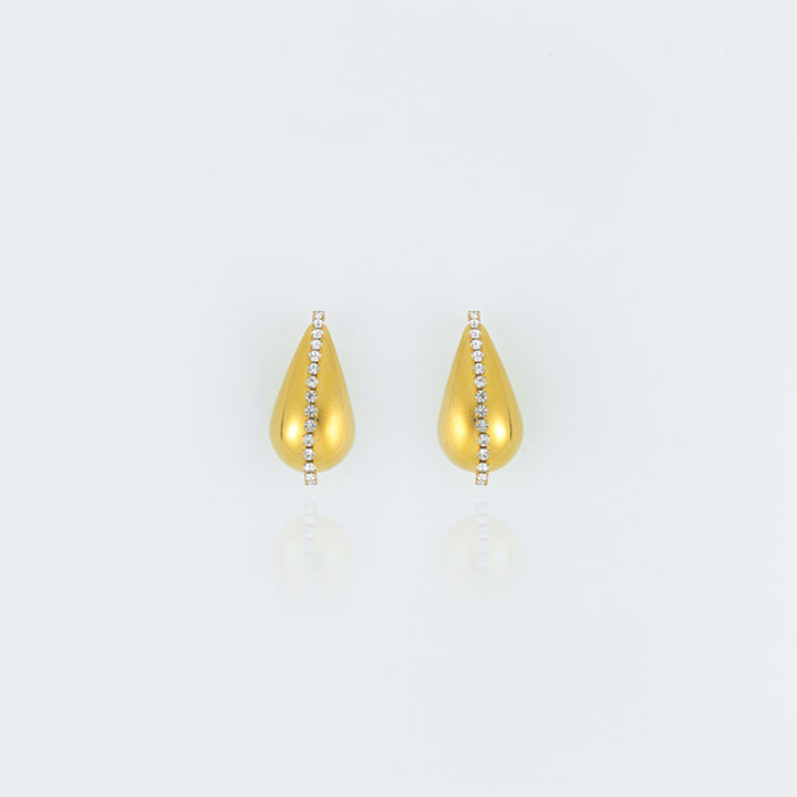 Crystal Drop Earrings - Gold