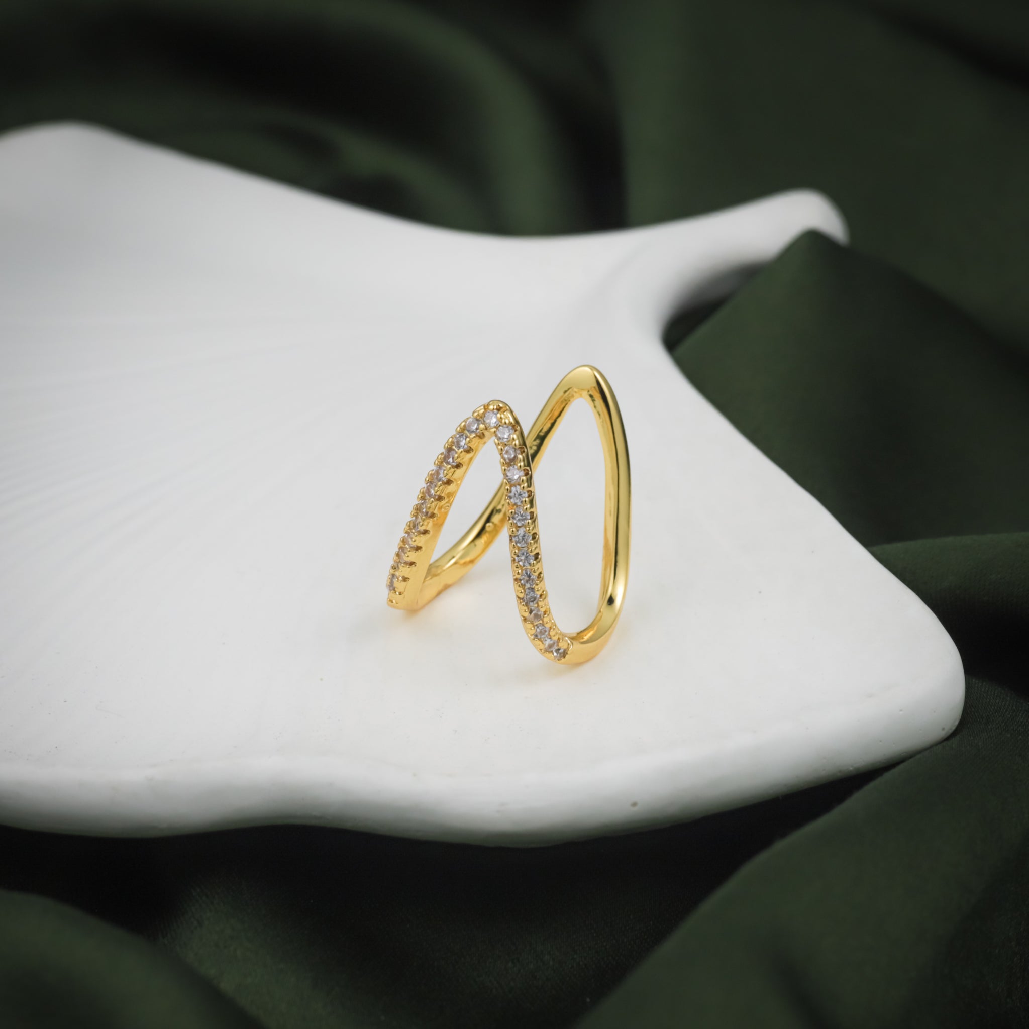 Prism Edge Ring- Gold