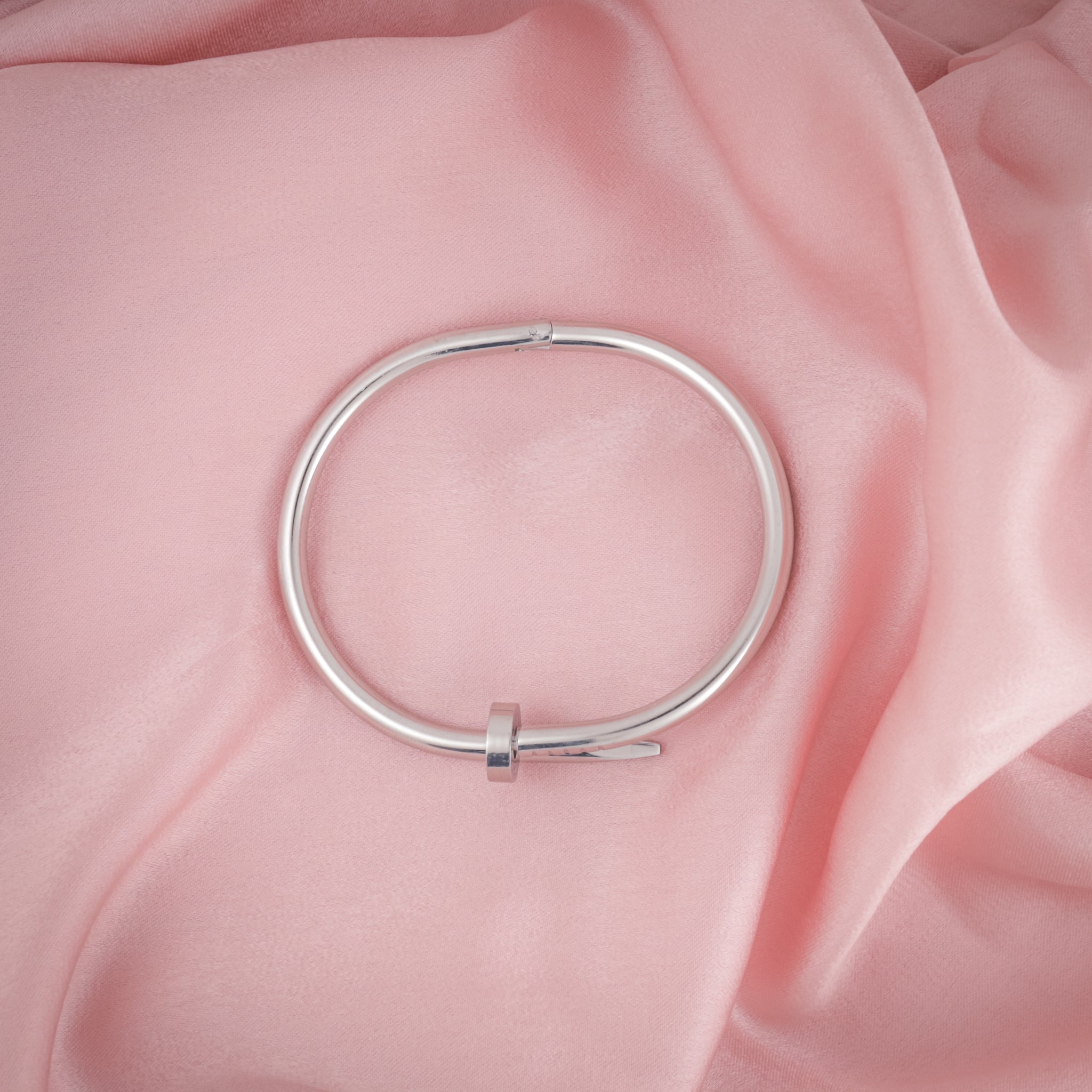 Nail Bangle Bracelet Silver