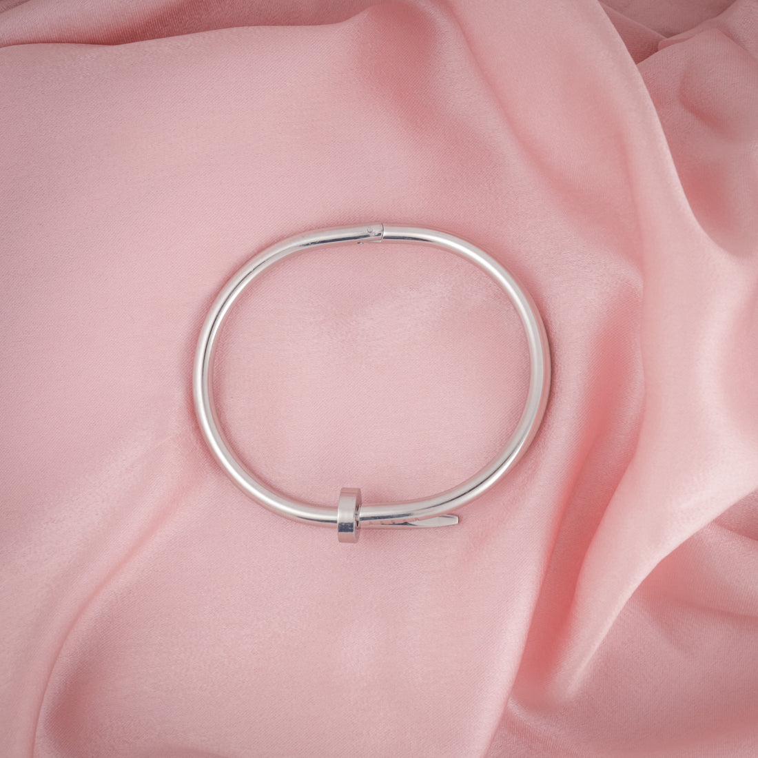 Nail Bangle Bracelet Silver