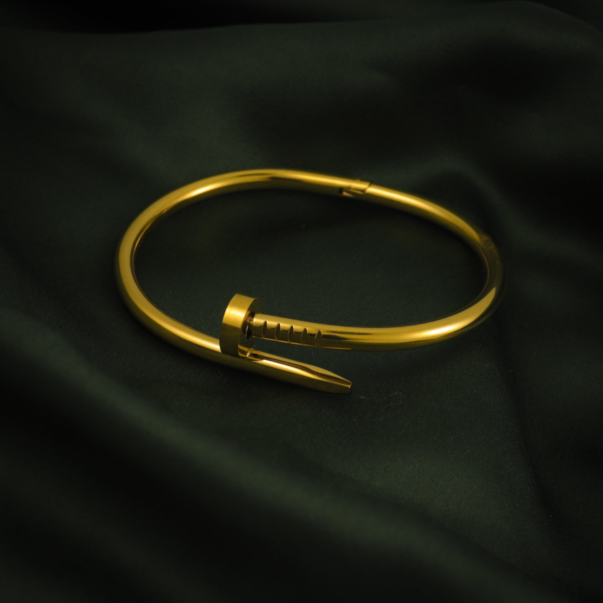Nail Bangle Bracelet Gold