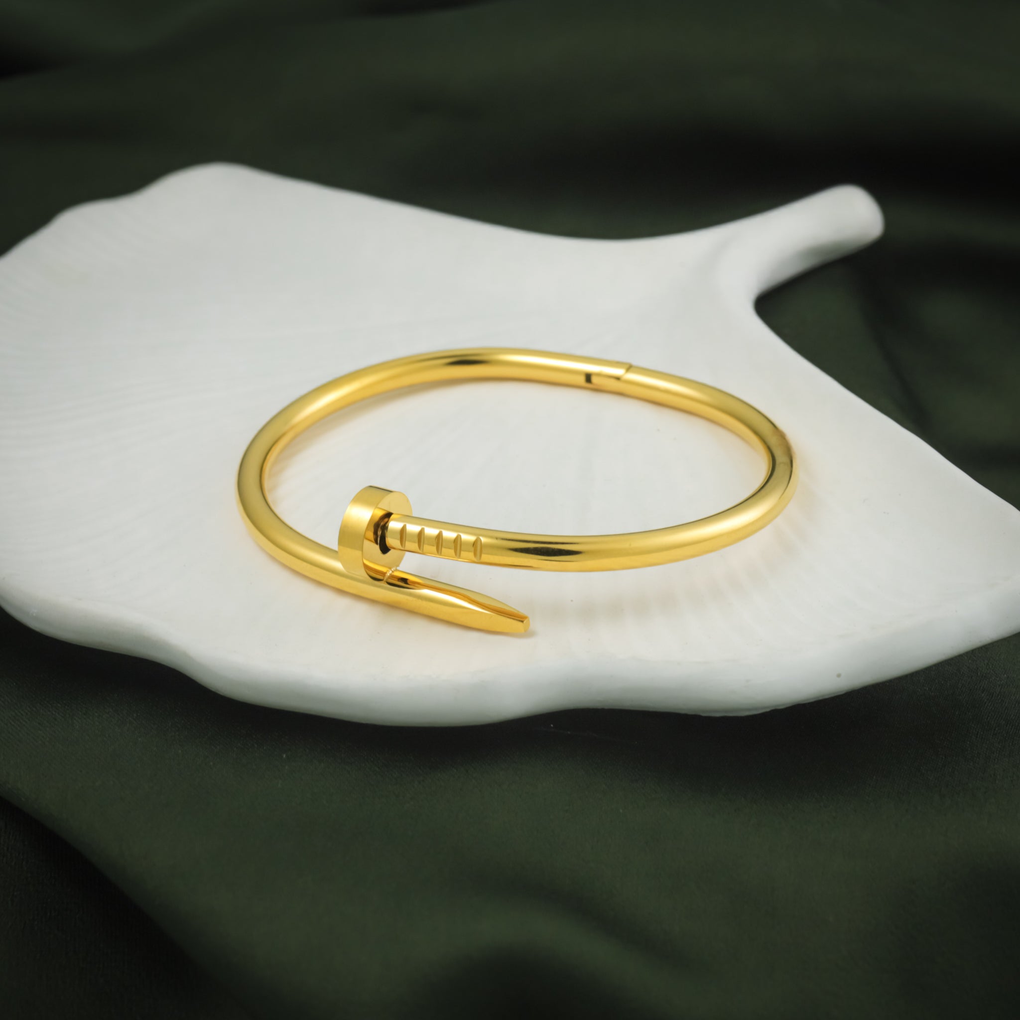 Nail Bangle Bracelet Gold