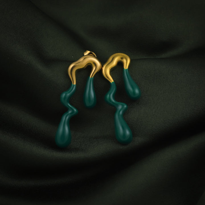 Starborn Earrings - Gold / Green