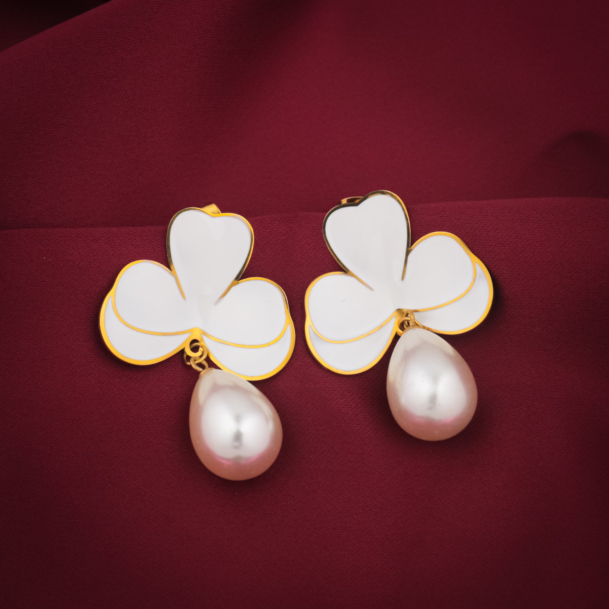 White Love Earrings
