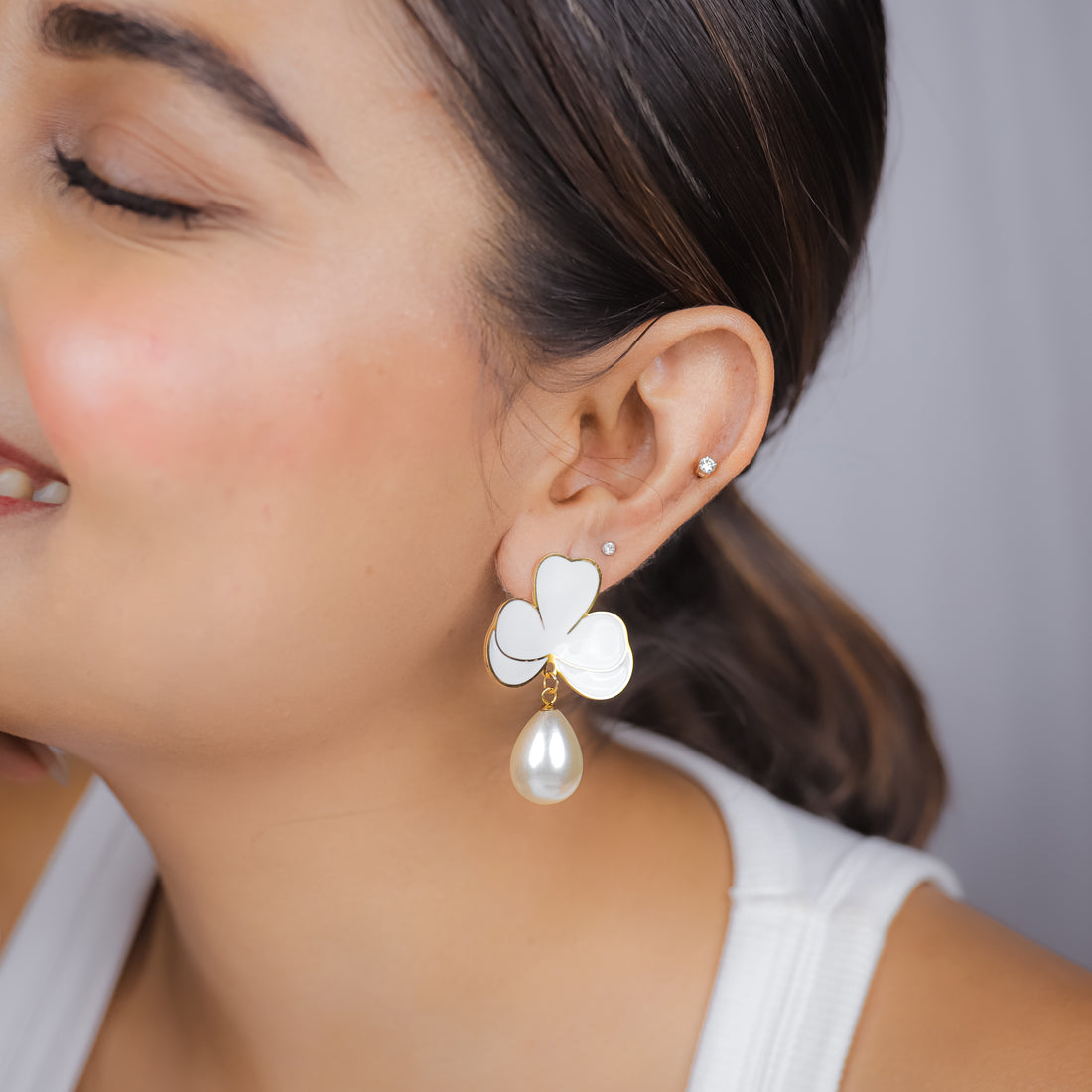 White Love Earrings